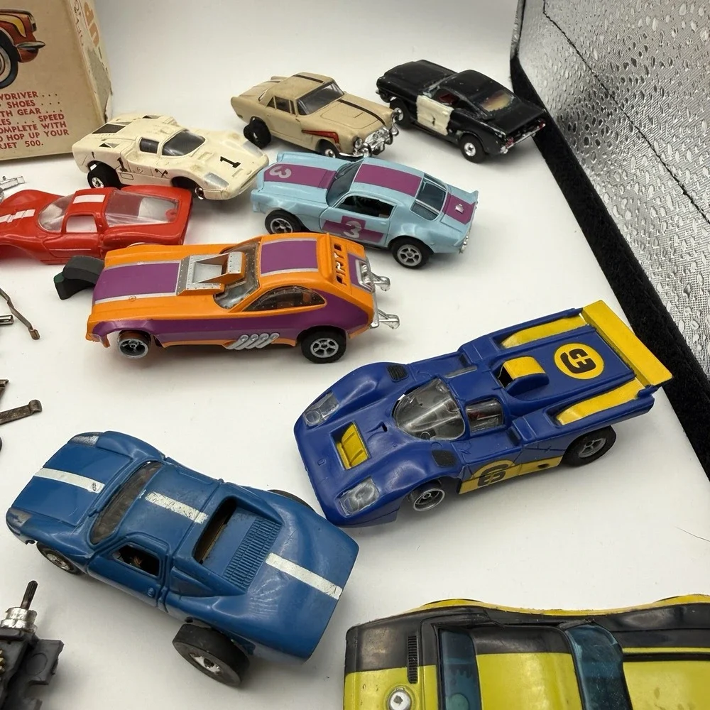 10pc+  Lot Vintage Aurora Slot Cars T-Jet Thunderjet 500 Corvette Porsche Bronco